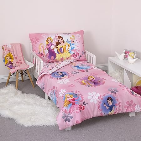 Disney Pretty Princess Toddler Bed 4 Piece Set Pink Amazon Co Uk Baby