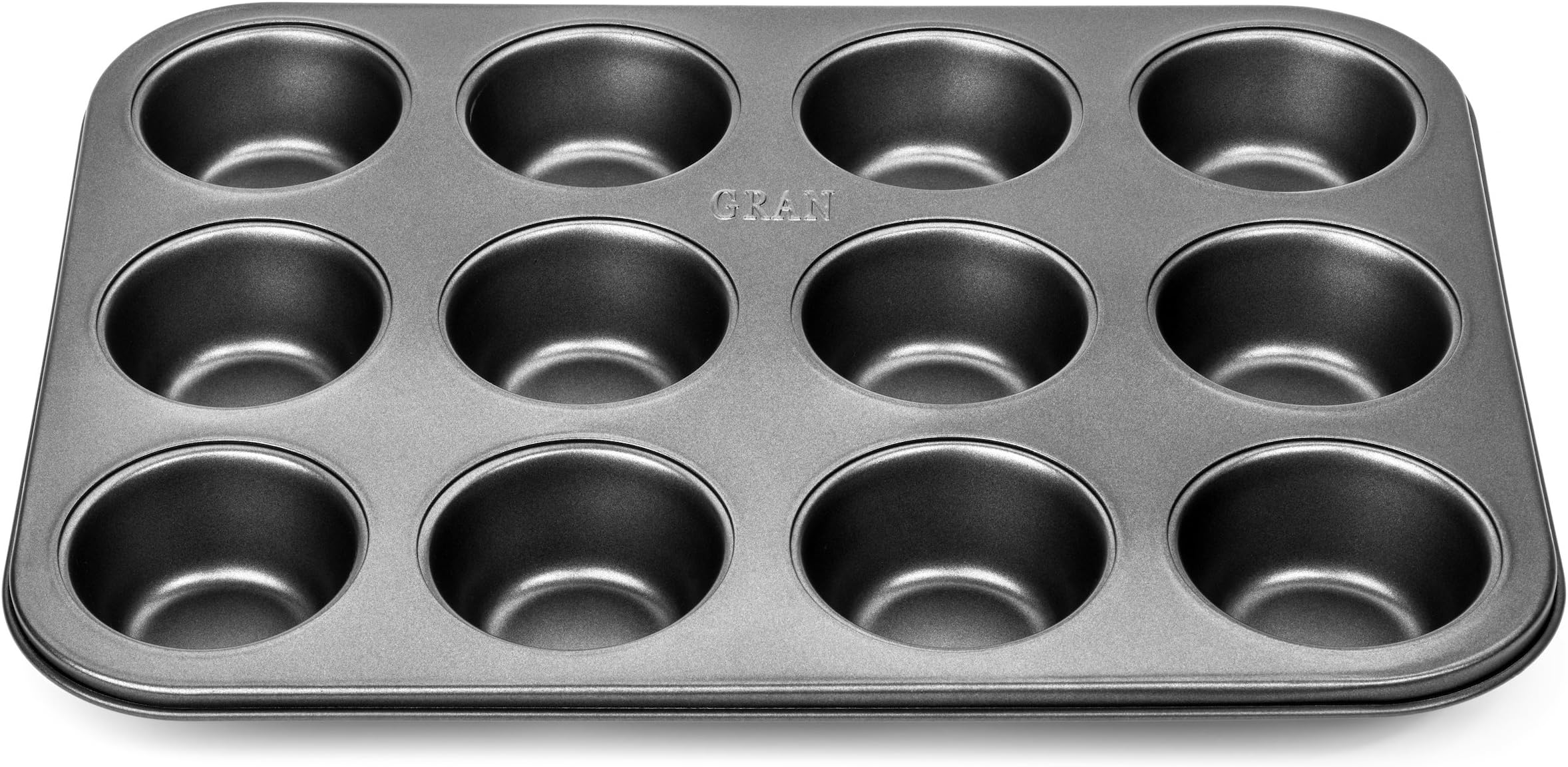 GRAN 12 Cup Nonstick Muffin Tin and Cupcake Pan - Carbon Steel Tray