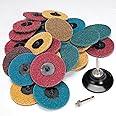 25Pcs 3 inch Quick Change Sanding Discs, Nylon Surface Conditioning Discs, 1/4" Roll Lock Holder Die Grinder Sanding Disc for