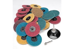 25Pcs 3 inch Quick Change Sanding Discs, Nylon Surface Conditioning Discs, 1/4" Roll Lock Holder Die Grinder Sanding Disc for