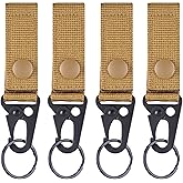 Azarxis Tactical Molle Key Ring Chain Gear Clip Key Keeper Keychain Nylon Belt Key Holder Carabiners Hanger Buckle Hook