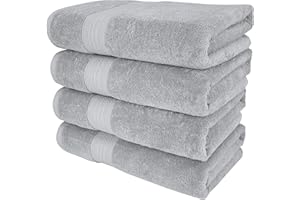 BEN KAUFMAN SALES CO Kaufman - 4 Piece 100% Cotton Bath Towel Set | 54 x 30 in | 4 Luxury Bath Towels | Highly Absorbent & Quick Dry Towel | Thick & Soft Premium Bath Towels for Bathroom