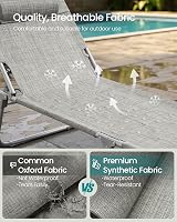 SONGMICS Sun Lounger Folding Deck Chair 193x53x29 cm 150 kg Sunshade view 5