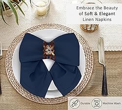 Ruvanti Premium Linen Napkins Set of 6-20x20