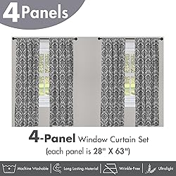 Ambesonne Baroque Window Curtains Pack of
