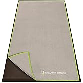 Gradient Fitness Yoga Towel for Yoga Mat, Non Slip Mat Cover for Hot Yoga, Washable Microfiber, Grey