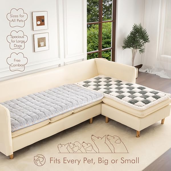 NESTLYMOLY COUCH COVER FOR SOFA, SECTIONAL COUCH COVER FOR DOGS, SOFA COVER WASHABLE, CUSHION COVER BLANKET PAD BED MAT FOR PETS, CHENILLE FURNITURE PROTECTOR, GREY, 27.6X70.9IN