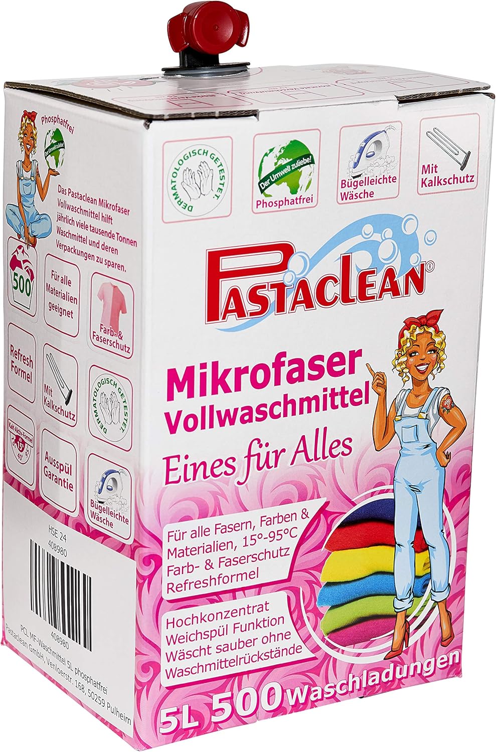 Pastaclean Mikrofaser Vollwaschmittel 5 Liter: Amazon.de: Küche & Haushalt