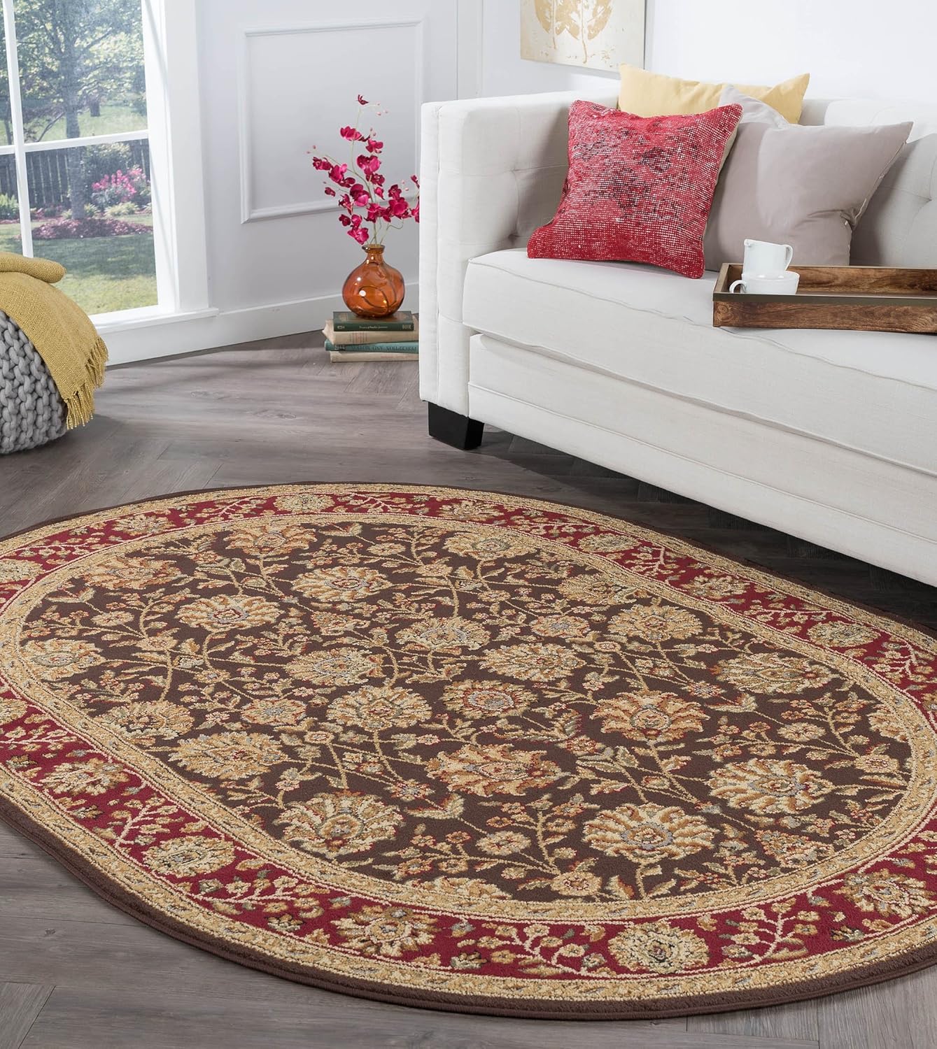 Universal Rugs Floral Transitional Brown Accent Area Rug 160x221cm