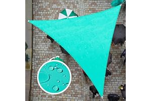 ColourTree 12' x 12' x 12' Turquoise TADT12 Triangle Waterproof Sun Shade Sail UPF50 Canopy Awning Shelter, 95% UV Blockage Water Resistant, Outdoor Patio Garden Carport (We Customize)