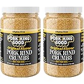 Pork King Good Pork Rind Panko Bread Crumbs, Original 2 Pack, Gluten Free | 7x Award Winning, Zero Carb Panko Substitute, Keto and Paleo Friendly