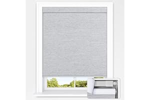 UNISHADES No Drill Roller Shades for Indoor Windows 100% Blackout Cordless Blinds for Home, for Window Size 30.5” W × 72" H Grey
