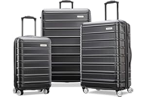 Samsonite Omni 2 Hardside Expandable Luggage with Spinner Wheels, 3-Piece Set (19/24/28), Midnight Black