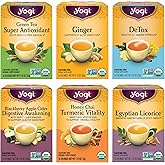 Yogi Digestion & DeTox Sampler Pack (6 Pack) - Wellness Support - Herbal & Green Tea - 96 Tea Bags