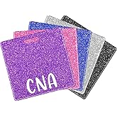 Lyrow 5 Pcs CNA Badge Holder in 5 Glitter Colors Retractable ID Name Identification Badge Nurse Nursing Accessories Reel Holder Gifts for Nurse Doctor Hospital Worker
