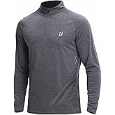 Roadbox UPF 50+ Long Sleeve Shirts for Men - Quarter Zip Pullover Quick Dry Rash Guard for Running Golf Fishing Workout