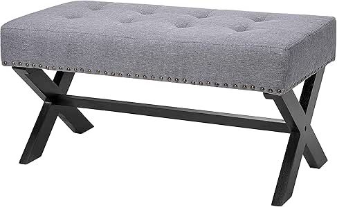 VIVOHOME Banco de entrada tapizado de piel sintética, 36 pulgadas