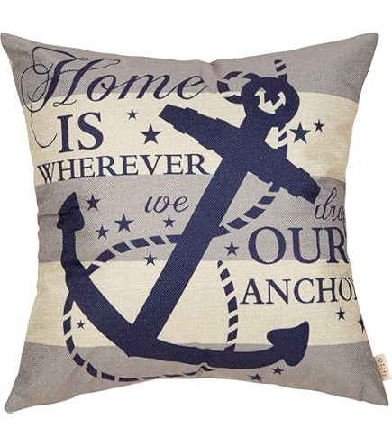 Amazon.com: NAVIBULE Navy Anchor Throw Pillow Covers Nautical