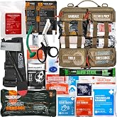 EVERLIT Roll Up Trauma First Aid Kit with CAT Tourniquet-Tactical IFAK Emergency Medical Kit for Outdoor, Vehicle &amp; Home Preparedness-Quick Release Molle Bag for First Responders (Coyote Brown)
