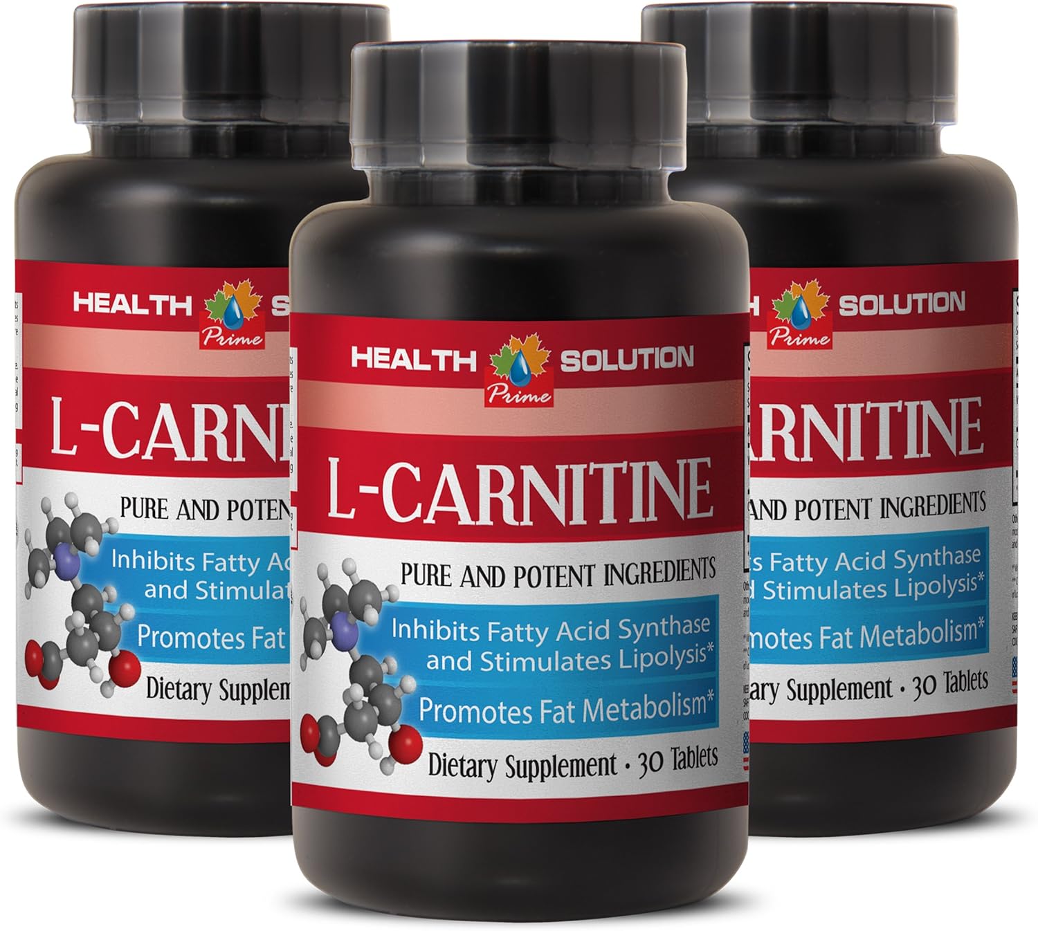 Metabolism Accelerator - Natural L-CARNITINE 500MG - Vitamin b 6 Supplement - 3 Bottle (90 Tablets): Health & Personal Care