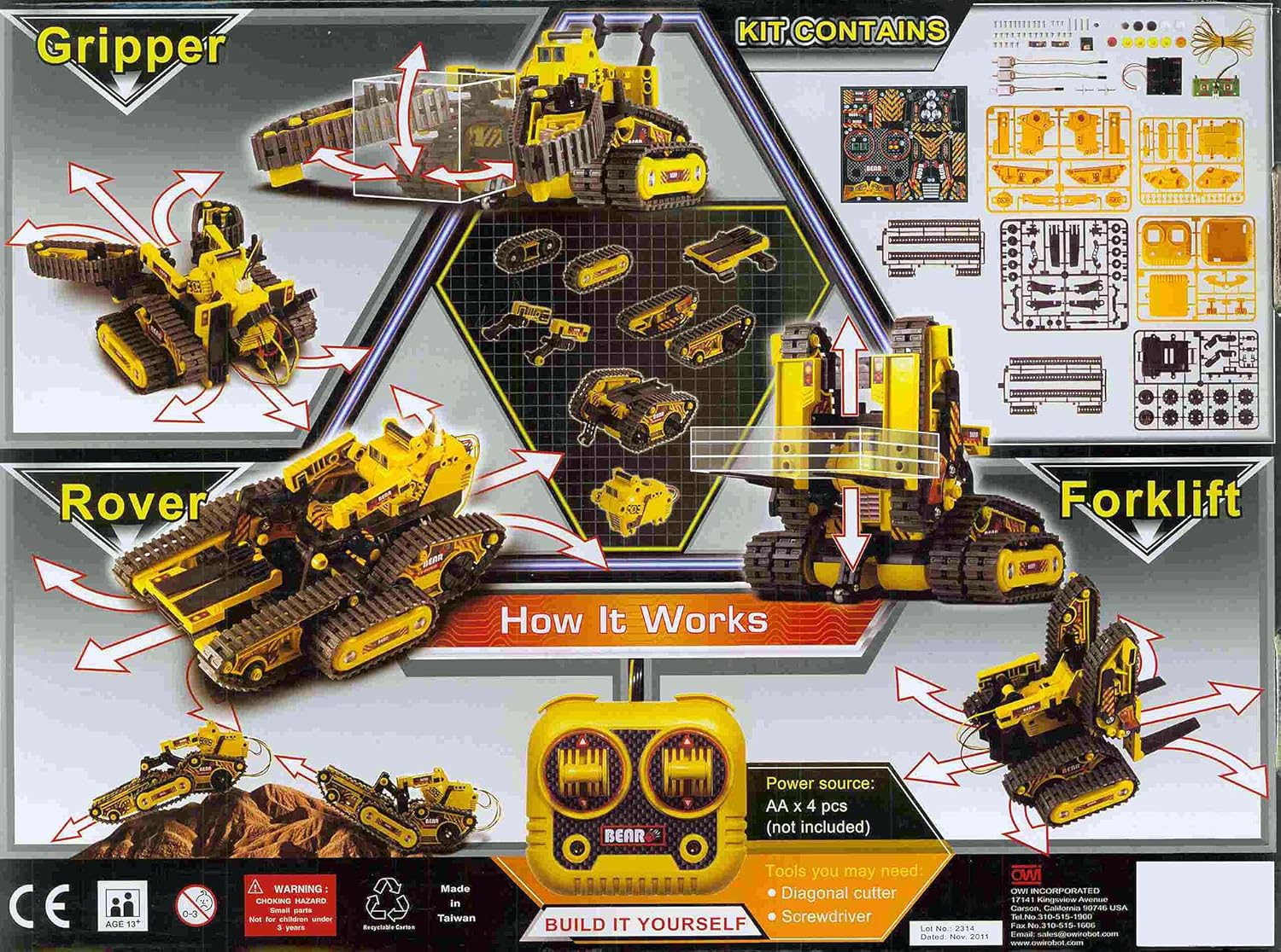 Amazon Com Owi 536 All Terrain 3 In 1 Rc Robot Kit Atr Toys Games