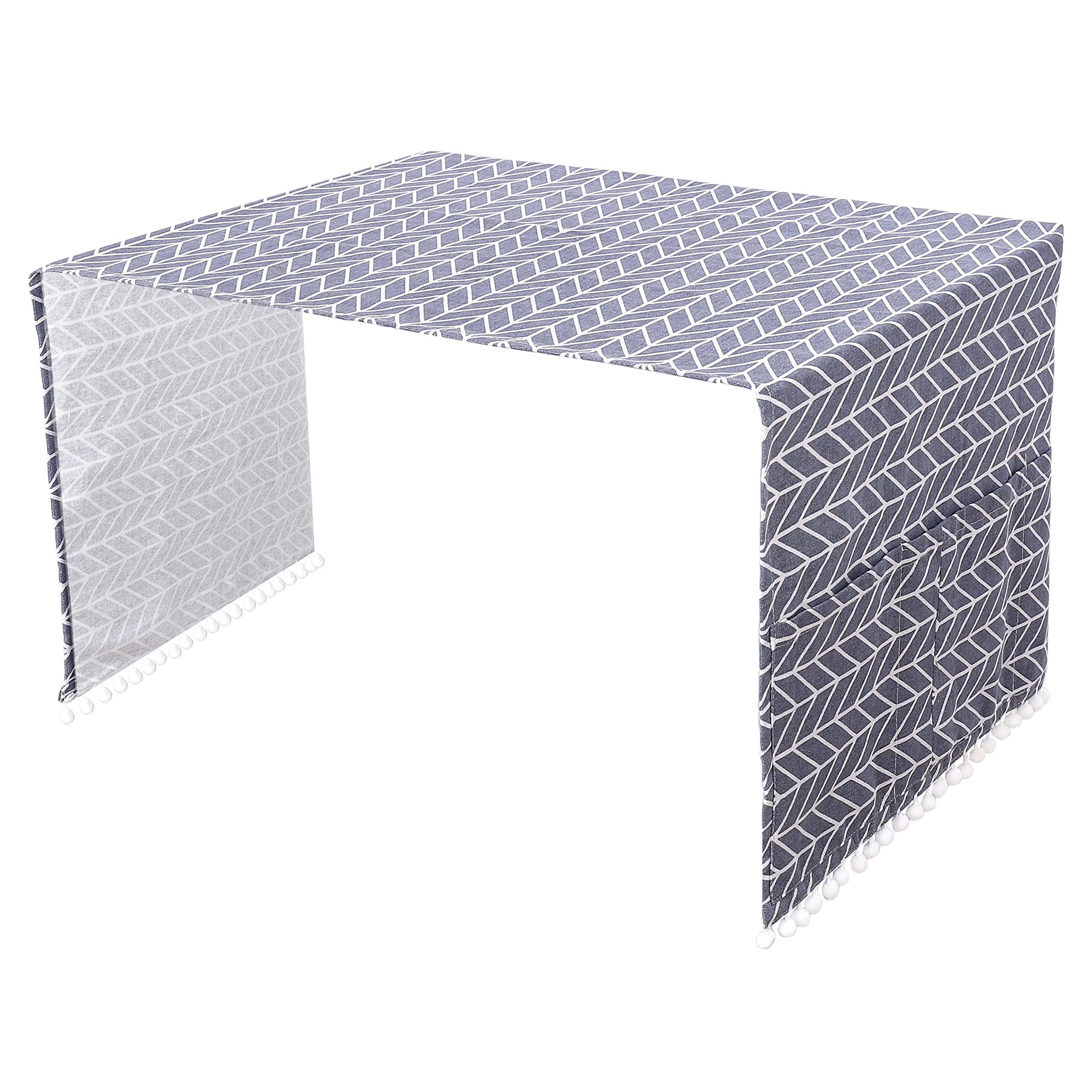 Refrigerator Dust Cover Protector Multipurpose Dust Cover with Storage Bag Suitable for Single Door Refrigerator and Washing Machine 55x130cm (Grey Arrows) 1 Piece