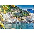 MyPuzzle Panoramic View of Beautiful Amalfi On Hills Leading Down to The Coast, Campania, Italy - Premium 1000 Piece Jigsaw Puzzle for Adults