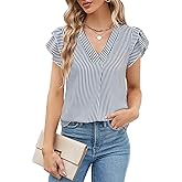 Blooming Jelly Womens Dressy Casual Shirts Short Sleeve V Neck Work Blouse Business Casual Summer Tops 2026