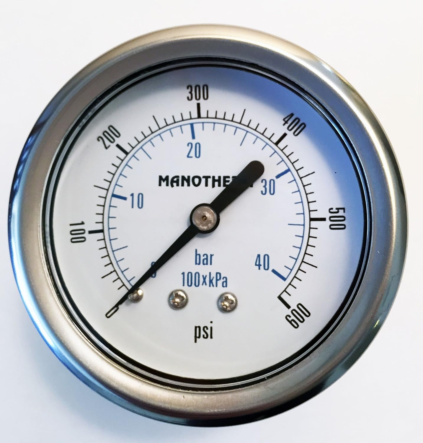 Industrial Pressure Gauges, Glycerin Filled/Refillable, 21/2" Dial, 0