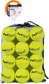 Petface Super Tennis Balls For Dogs Pack of 12 Dry Waterproof Chew Safe