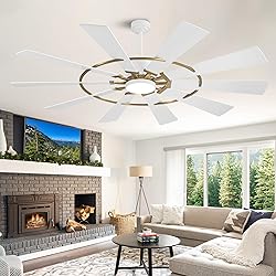 WINGBO 84" Windmill Ceiling Fan with Lights, 3