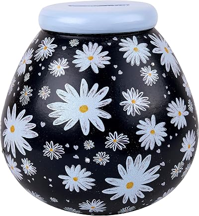 Pot Of Dreams Hand Painted Daisy Kids Save And Smash Ceramic Piggy Bank