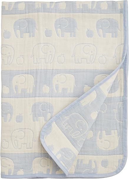 Amazon 北欧 ベビー五重ガーゼケット ゾウ柄 ブルー 日本製 タオルケット ガーゼケット ベビー マタニティ 通販