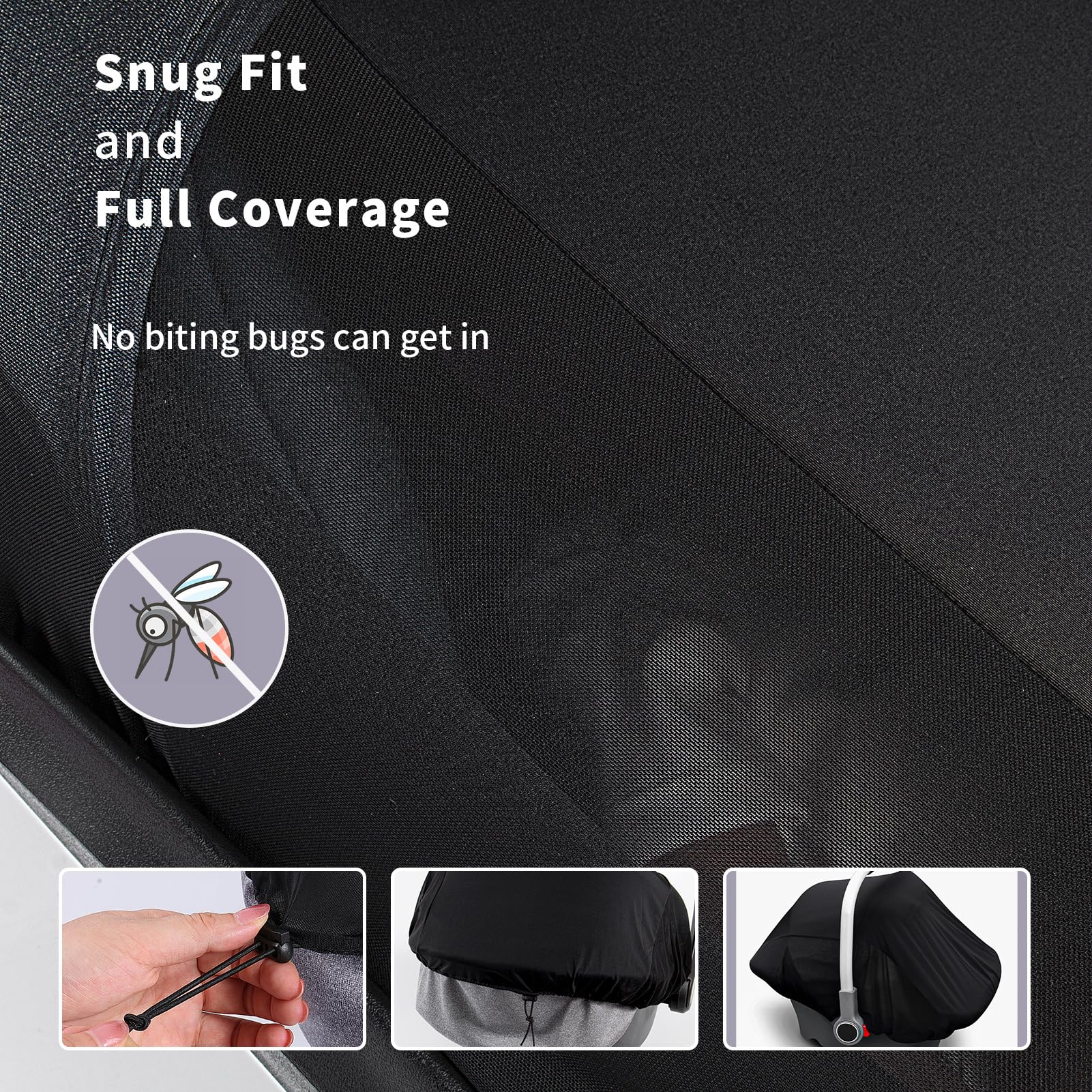 Stroller Sun Shade Cover Baby Car Seat Carrier Sunshade Pram Stroller Shade-Dark Shade Cut 96% UV Rays
