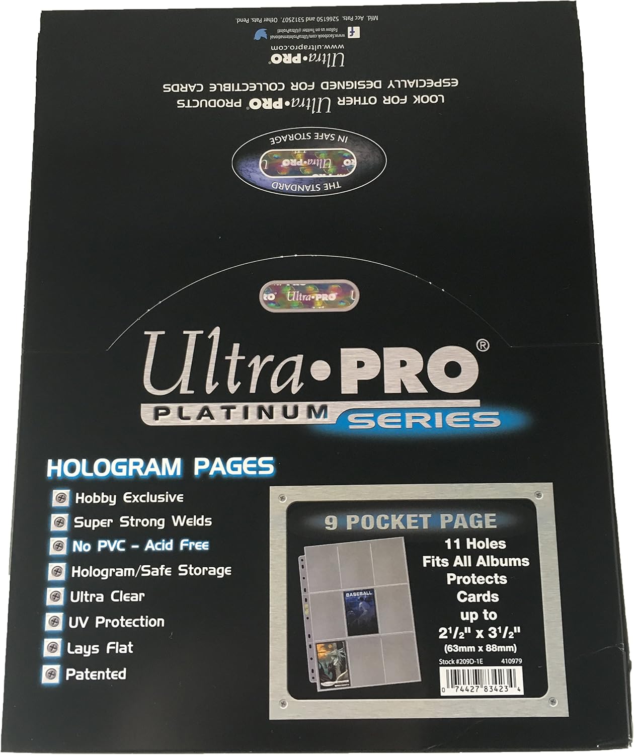 Ultra-Pro Platinum 9-Pocket Hologram Pages (25 pcs.), Black, Pack of 25 - Image 3
