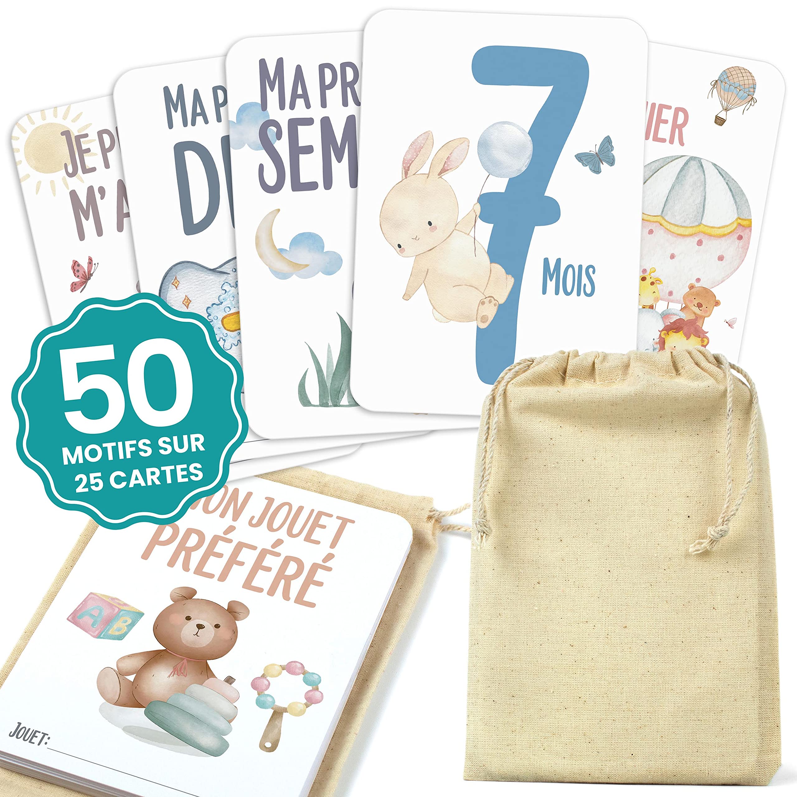 CONTRAXT Carte etape bebe. Carte mois par mois Etapes a grandir bebe Ma premiere annee étape bébé Cadeau premiere fois bebe naissance original garcon futur parents maman (Francais) — image 1