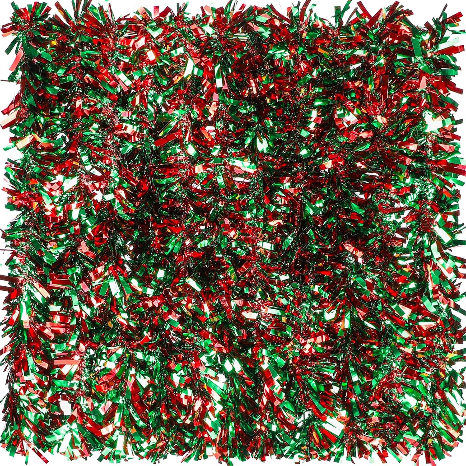 Wreaths, Garlands & Swags - Sosation 100 ft Christmas Tinsel Garland Christmas Tree Garland Bulk Christmas Garland Decorations Glitter Twist Garland Metallic Streamer Indoor Outdoor Hanging Garland for Xmas (Red Green)