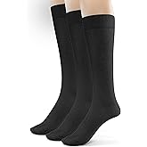 Silky Toes Mens Super Soft Rayon Bamboo Crew Socks 3 Pk Luxurious Seamless Dress Socks