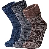 SeeyAN Winter Thermal Socks For Women & Men Warm Extra Thick Boot Insulated Heated Ski Crew Socks For Cold Weather 3 Pairs