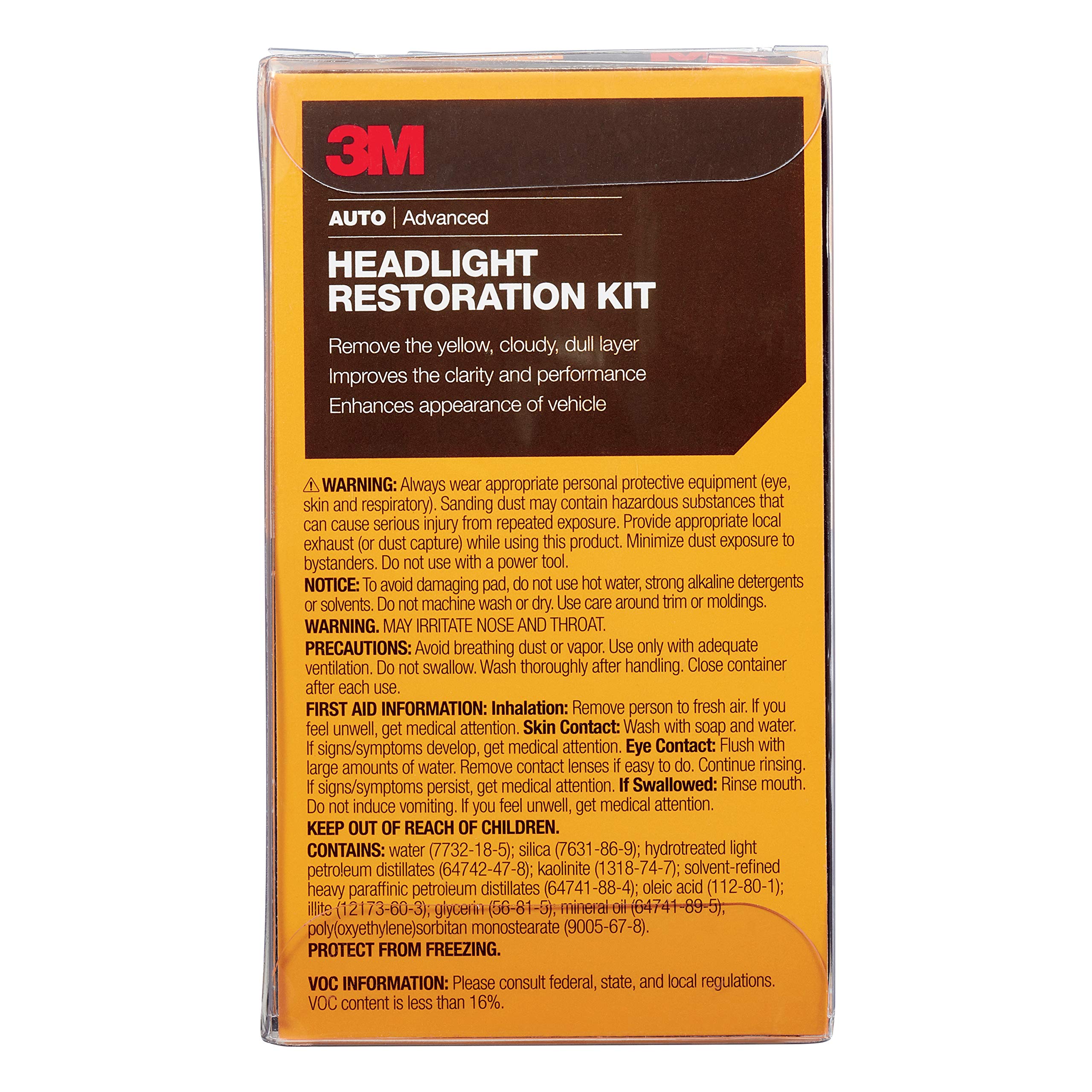 3M Headlight Restoration Kit, Simple Process to Restore Cloudy & Dull