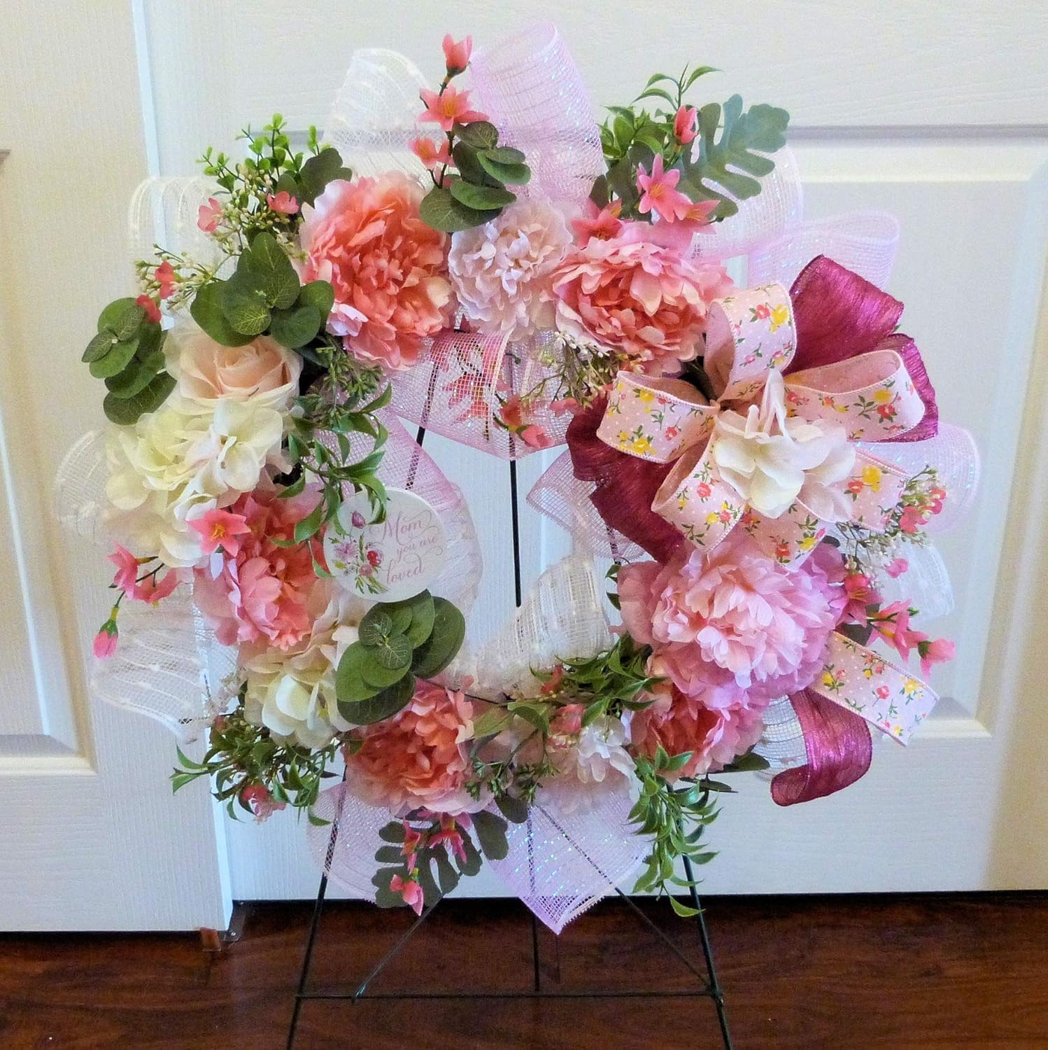 Beautiful Xl Spring Peonies And Lilies Cemetery Saddle Flower Arrangement Artificial Flora Kolenik Handmade Products