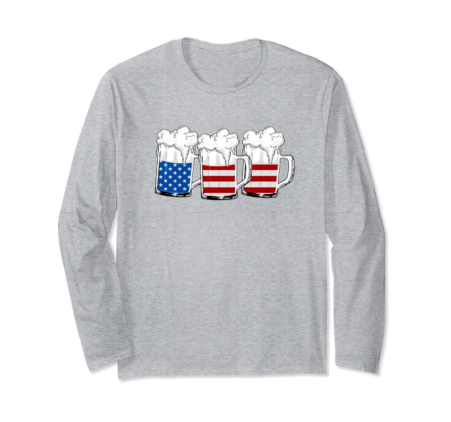 4th of July Drinking Long Sleeve Shirt USA Flag Beer Gift-anz