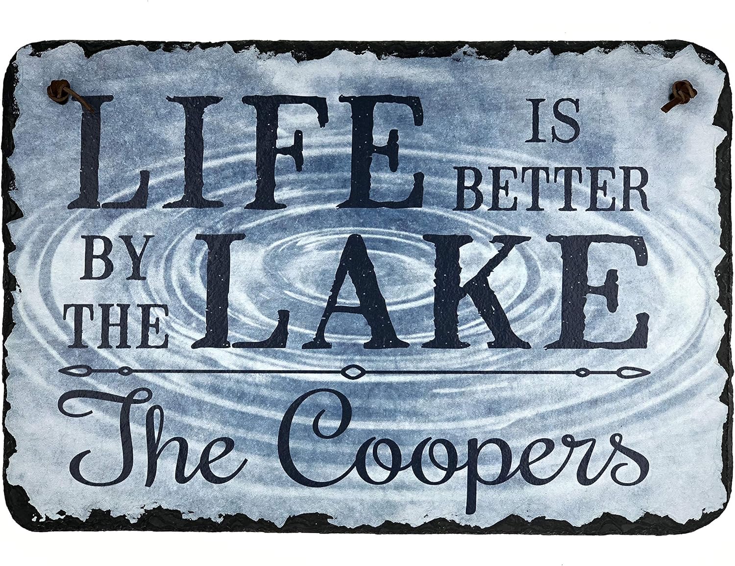 Address Signs - Sassy Squirrel Beautifully Handcrafted Slate Home Welcome Plaque - Life is Better at the Lake 16