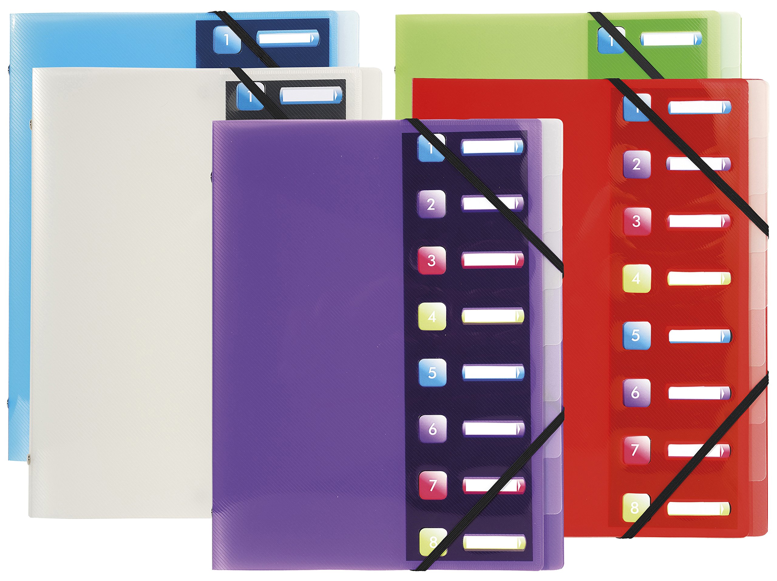 Exacompta - Ref 56610E - 3-Flap Multipart File - 240 x 320mm in Size, Suitable for Storing A4 Documents, 0.5mm Polypropylene Cover - Random Crystal Colour