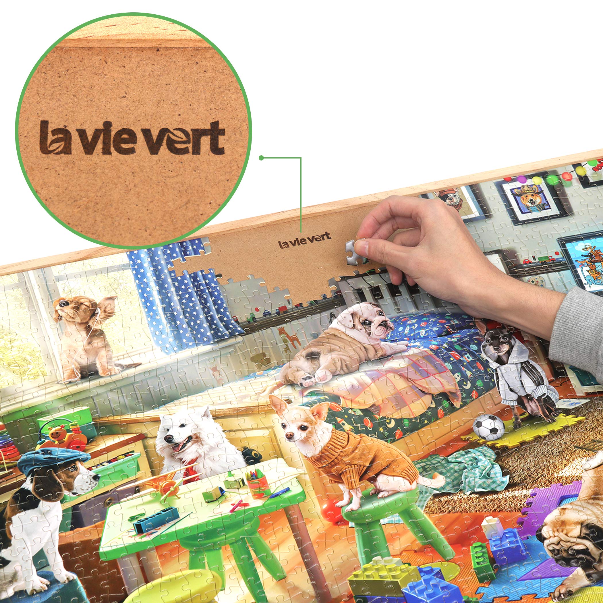 Lavievert 1000 Piece Jigsaw Puzzle Game for Adults - Naughty Doggies