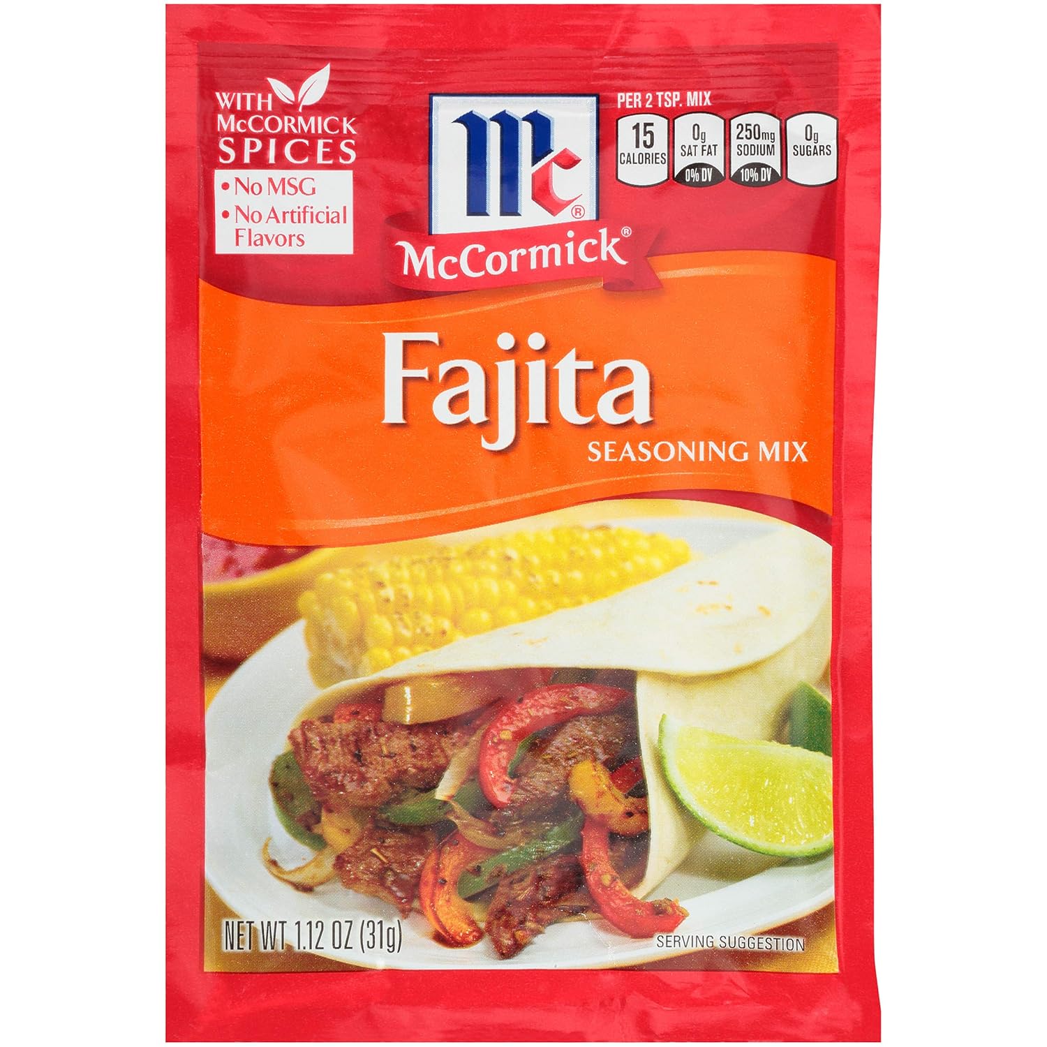 McCormick Classic Fajitas Seasoning Mix Packet, 1.12 oz