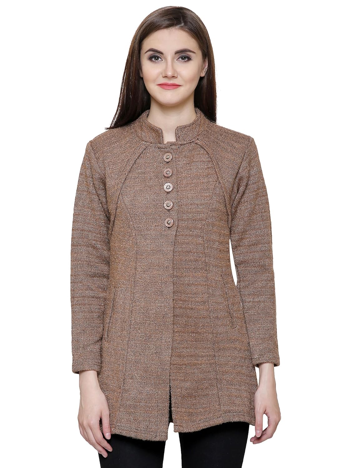 matelco women's woollen cardigan with pockets for winter
