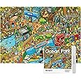 Jigsaw Puzzles for Adults, 1000 Pieces Ocean Park Puzzle, Cartoon Painting Challenging Puzzles for Family Activity Game Nights Gifts Fidget Stress Relief