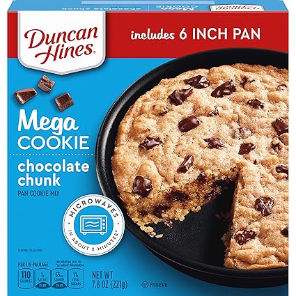 Amazon Com Duncan Hines Mega Cookie Chocolate Chunk Pan Cookie Mix 7 8 Oz Grocery Gourmet Food