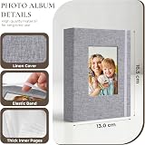 Vienrose Small Photo Albums 6x4 2 Pack Linen Grey 26 Pages Holds 52 Pictures view 4